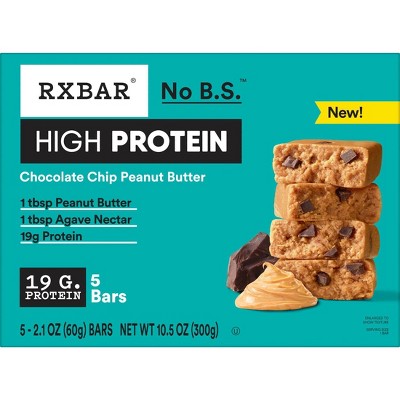 RXBAR High Protein Chocolate Chip Peanut Butter Protein Bars - 19g Protein - 10.5oz/5ct