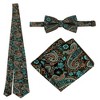 Gioberti Men's Formal 4pc Metallic Paisley Vest Necktie Bowtie and Pocket Square - 3 of 4