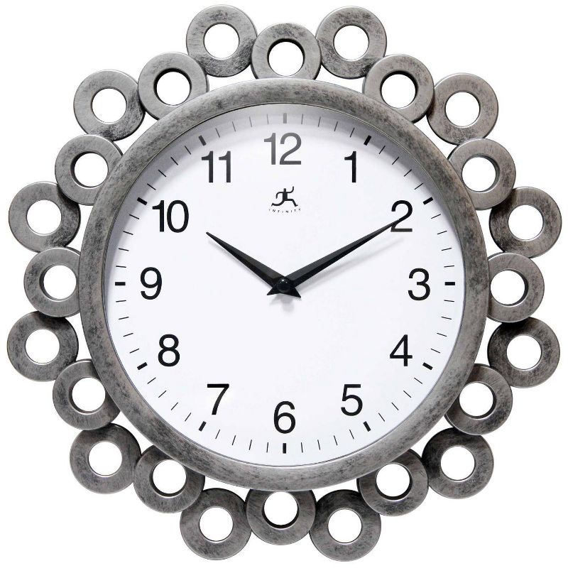 12&#34; Ellipse Wall Clock Silver - Infinity Instruments, 1 of 7