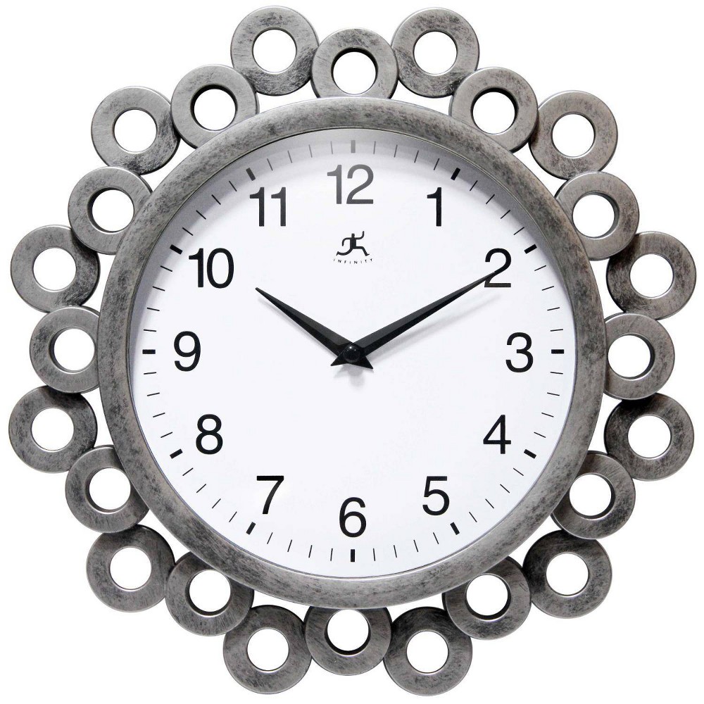 Photos - Wall Clock 12" Ellipse  Silver - Infinity Instruments