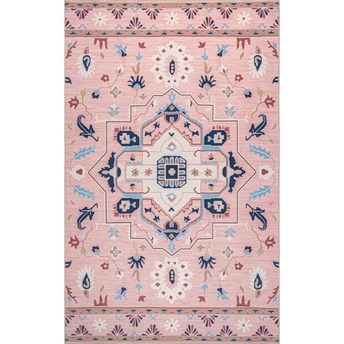 nuLOOM Patsy Vintage Medallion Machine Washable Area Rug