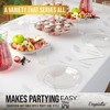 Crown Display 182 Pc Plastic Dinnerware Set: Includes 26 Each of 9''  Plates Disposable, 7'' Dessert Plates, 12oz Cups Napkins & Cutlery - 3 of 4