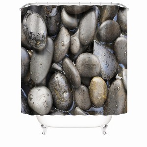 Clean Stone Shower Curtains for Bathroom Waterproof Fabric Bath Curtain Durable Soft Stylish Bathroom Decor 72x72 Inch - 1 of 1