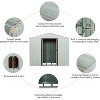 Acekool 8x4 FT Outdoor Metal Storage Shed with Reinforced Foundation, Weatherproof Galvanized Steel, Sliding Doors & Ventilation, White - 4 of 4