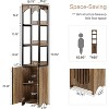 Lantine 6-Tier Bookcase, 71.65" Tall Narrow Bookshelf with Louvered Door Cabinet, Freestanding Corner Shelf for Bedroom, Living Room, Home Office - 2 of 4