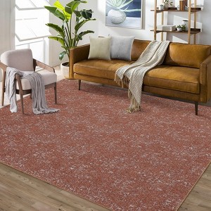 Area Rug, Non Slip Machine Washable Soft Rug - Modern Solid Textured Low Pile Carpet for Living Room, Bedroom, Dining Room, Office - 1 of 4