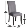 Velvet Napoli Side Chair (Set of 2) with Memory Foam Seat, Solid Asian Hardwood Legs, Corner-Blocked Joints, Hand-Stained Finish - 2 of 4