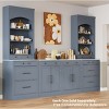83.7'' Tall Pantry Cabinet with Faux Marble Top, 5 Drawers and Adjustable Shelf, Freestanding Kitchen Storage Hutch-3irtyhousy - 3 of 4