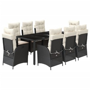 vidaXL Garden Dining Set Black, Cream White - 1 of 4