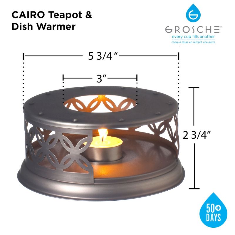 GROSCHE Cairo Premium Teapot Warmer with Tea Light Candle, 3 of 8