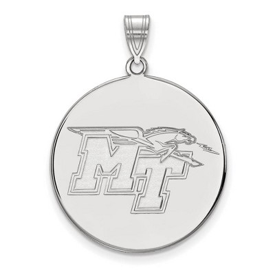 Black Bow Jewelry 10k White Gold Middle Tennessee State Blue Raiders NCAA Extra Large Pendant