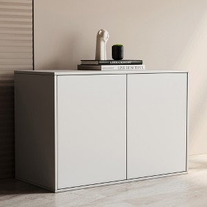 Luck Live 31.49in 2-door storage cabinet, modern standalone cabinet, suitable for living room, office, living room, ivory white - 1 of 4