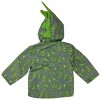 LONDON FOG Infant Boys' Lightweight Jersey Lined Rain Jacket, Green/Gray Dino, 12 Months - 2 of 3