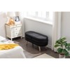 CAVINAS Storage Bench Velvet Accent Stools with Wood Legs for Bedroom and Entryway - 4 of 4