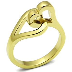 Slickblue Women's Stainless Steel Ring, Gold Ion Plated Finish, Minimalist Look, No Center Stone, Size 5-10 - 1 of 4