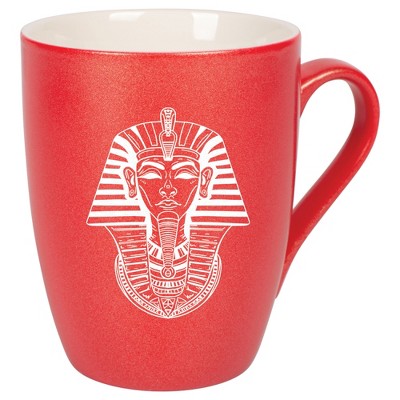 Elanze Designs 10 Ounce Metallic Finish New Bone China Tea Coffee Cup Mug� Crimson Red Pharaoh Ancient Regal Icon