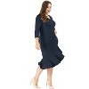 Agnes Orinda Women's Plus Size Cocktail V-neck Wrap Ruffled Midi Bodycon Dresses - 4 of 4