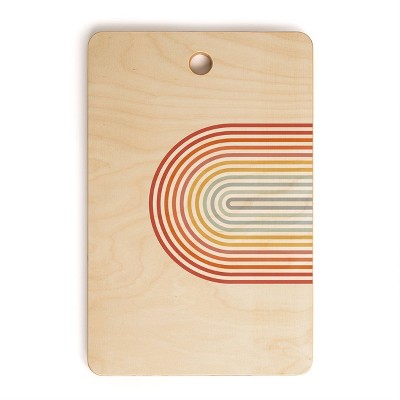 17" x 12" Wood Showmemars Minimalist Rainbow Rectangular Cutting Board - society6