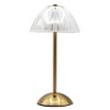 National Brand Portable and Rechargeable LED Touch Lamp with Pleated Acrylic Shade and Brushed Brass Metal Base - 3 of 3