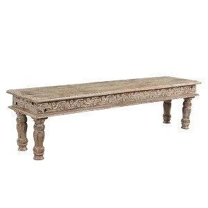 Driftwood Carved Bench Brown - Timbergirl: Rustic Wood Grain Design for Bedroom, Entryway - 1 of 4