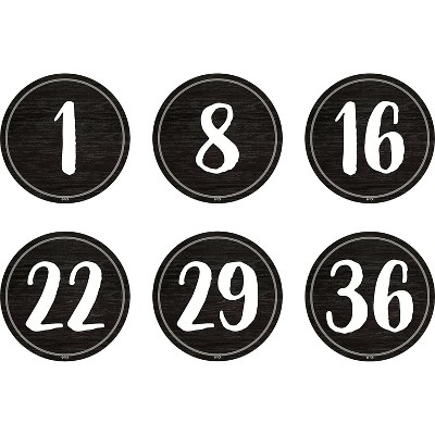 Teacher Created Resources Spot On Floor Markers Modern Farmhouse Numbers 1-36 4" Black/White