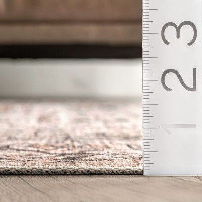 Myrtle Taupe 4' x 6' Vintage Washable Synthetic Area Rug