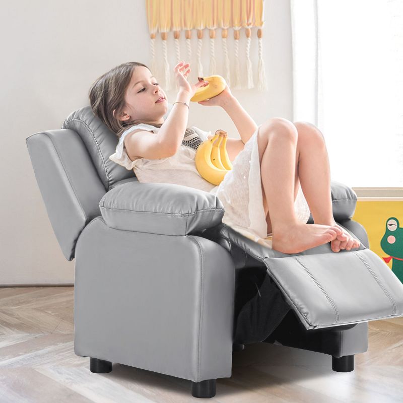 Infans  Deluxe Padded Kids Sofa Armchair Recliner Headrest Children w Storage Arms, 2 of 8