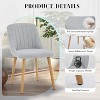 Dining Chairs Set of 2,Modern Fabric Upholstered Kitchen Chairs with Solid Oak Legs - 4 of 4