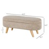 Aghana Digitals 43.3" Beige Storage Ottoman Bench with Teddy Fleece Upholstery, Solid Wood Legs - - 2 of 4