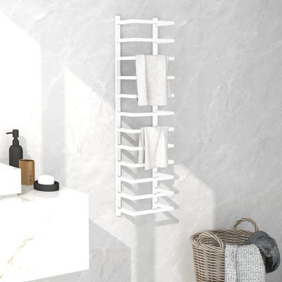 vidaXL Towel Rack White 9.4 in.x4.7 in.x37.8 in. Steel