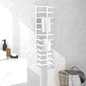 vidaXL Towel Rack White 9.4 in.x4.7 in.x37.8 in. Steel - 1 of 4