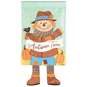 Magnolia Garden Autumn Time Scarecrow 13 x 24 Inch Polyester Crazy Legs Garden Flag - 1 of 2