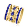 Ross-Simons Blue Enamel and 18kt Gold Over Sterling Jewelry Set: 3 Stackable Geometric Rings - 3 of 4