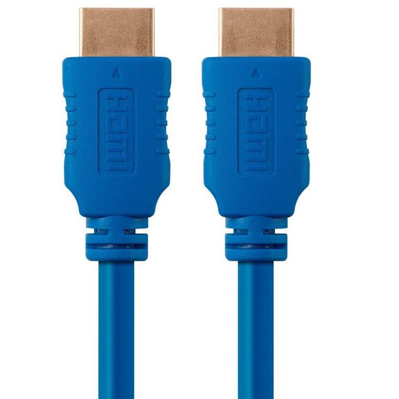Monoprice HDMI Cable - 1.5 Feet - Blue | High Speed, 4K@60Hz, HDR, 18Gbps, YUV 4:4:4, 28AWG, Compatible with UHD TV and More - Select Series, 1 of 7