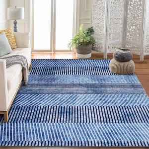Rug for Living Room Washable Area Rug Non Slip Modern Striped Boy Room Rug Geometric Low Pile Soft Carpet for Nursery - 1 of 4