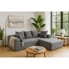 96.46''Flannelette L-Shaped Sectional Sofas with Full Foam Seats and 5 Soft Throw Pillows - 4 of 4