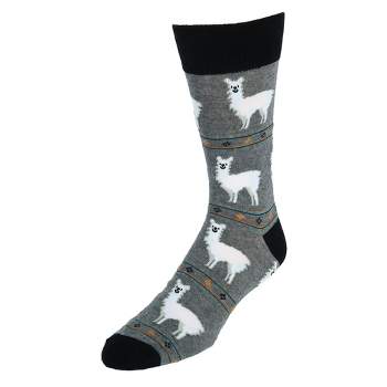 CTM Men's Alpaca Print Novelty Socks