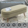 Itopfox Oval Storage Ottoman Bench with Upholstered Boucle Fabric and Golden Metal Legs, Perfect for Bedroom, Living Room, or Entryway (Green) - 3 of 4