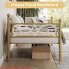 Bedroom Sofa Bed w/ Trundle, Twin Size Metal Daybed w/ Floral Headboard, Heavy Duty Metal Slats Support Multifunctional Bed - 4 of 4