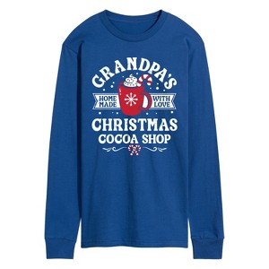 Men's - Instant Message - Grandpas Christmas Cocoa Shop Long Sleeve Graphic T-Shirt - 1 of 4