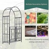 Gulches 81" Metal Garden Arbor with Double Doors, Locking Gate, Climbing Vine Frame with Heart Motifs, Arch for Wedding, Bridal Party Decoration, Grey - 4 of 4