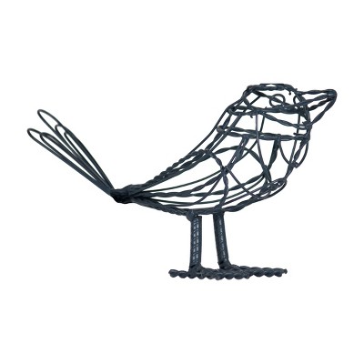 Blue Wire Metal Bird Figurine - Foreside Home & Garden