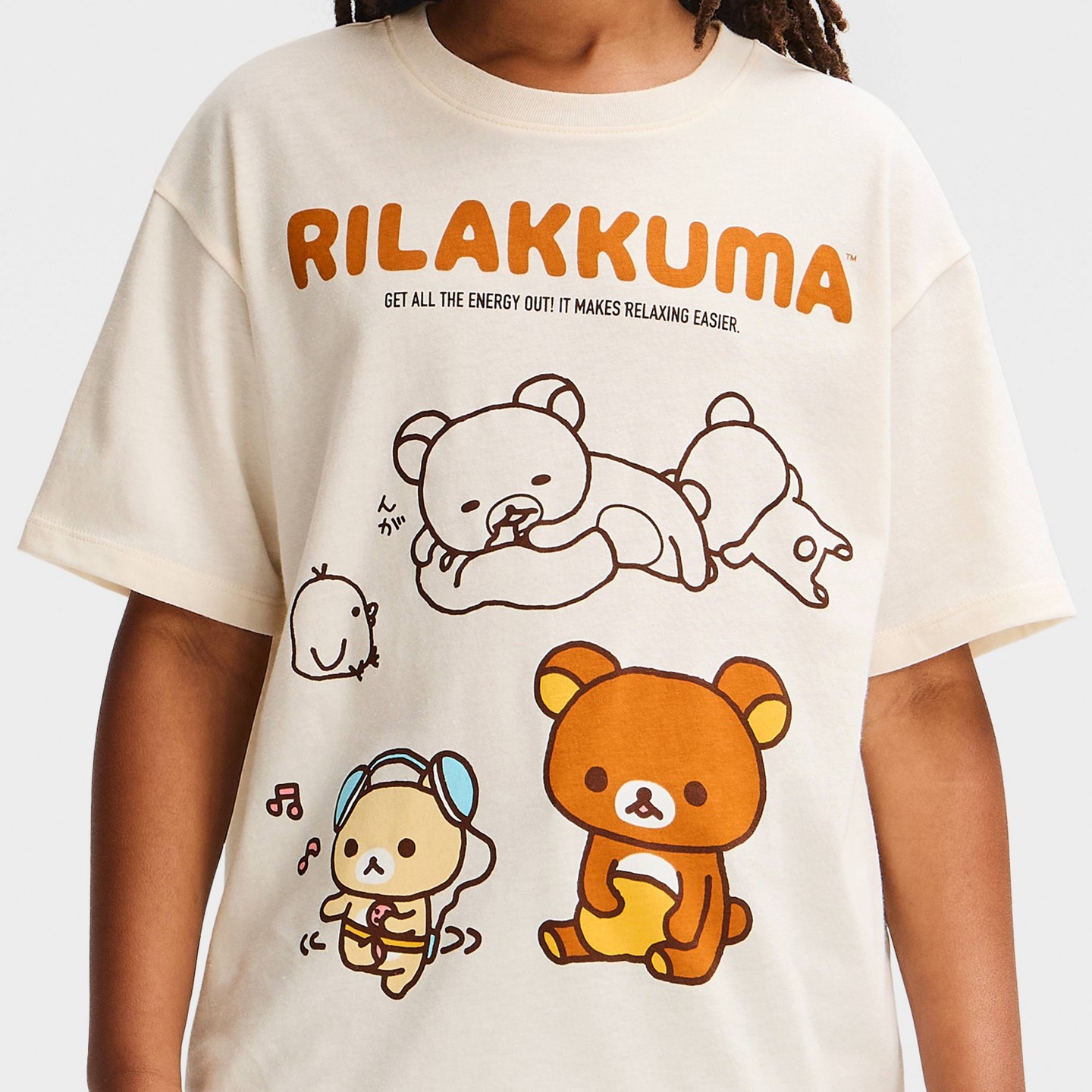 Футболка Rilakkuma Graphic T-Shirt - Ivory для девочек, цвет: Слоновая кость — фото 2