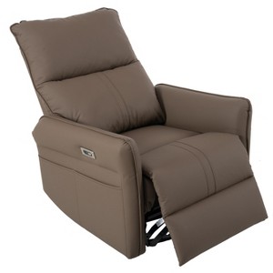 Racxily PU Rocking Recliner Chair, Nursery Rocking ChairModern Small Rocking Swivel Recliner Chair for Bedroom, Side Pocket, Brown - 1 of 4