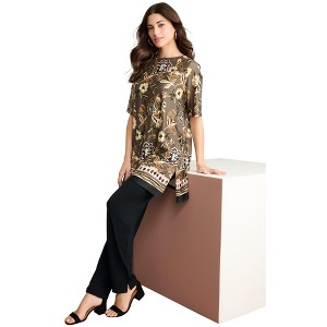Roaman's Women's Plus Size Printed Tunic - 1 of 2