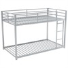 RISOKEYS Metal Low Bunk Bed - Twin Over Twin Kids Bunk Bed, Metal Slats Support - Silver - 4 of 4