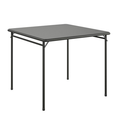 COSCO 34" Square Folding Vinyl Top Card Table, Black