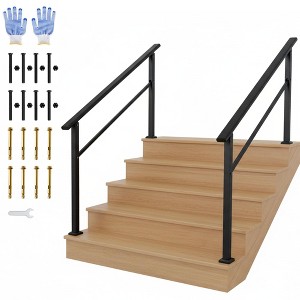 Metal Handrails for 2-6 Step Outdoor & Indoor Stairs – Adjustable ...