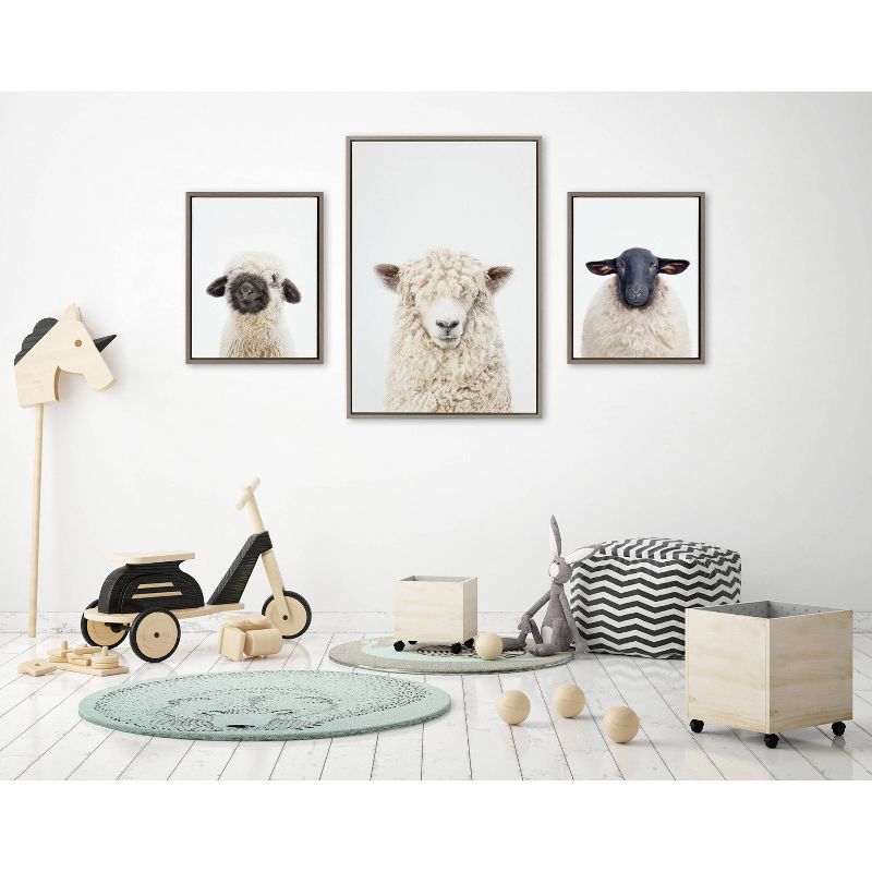 Kate &#38; Laurel All Things Decor (Set of 3) Sylvie Animal Studio Black Nosed and Dorper Sheep Framed Canvas Wall Art Set by Amy Peterson, 2 of 6