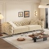 Whisen 97.7" 3-in-1 Convertible Sofa Bed, 28.4" Deep Seat with Button Tufted Design, 4-Seater with Ottoman - 2 of 4